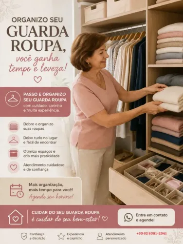 Faxina e Organização de Casa E Guarda roupas