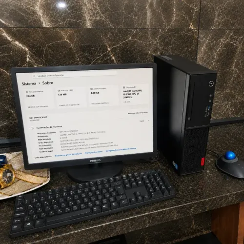 Pra vender logo - PC Slim Lenovo i3 7ª geração - 8gb Ram - 224 SSD - monitor 19 polegadas