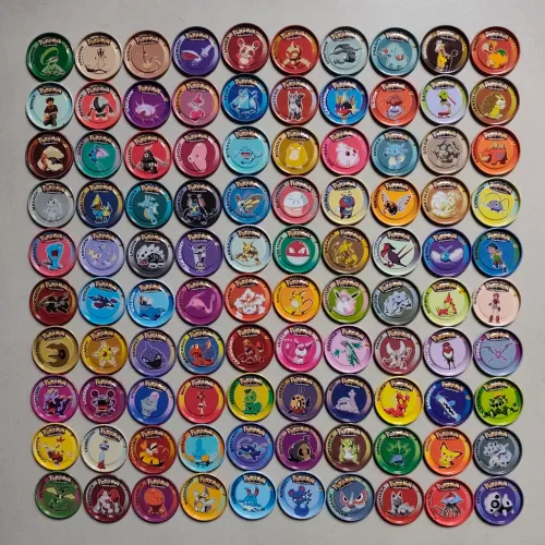 100 Tazos Rappers Pokémon Panini de metal SEM REPETIÇÃO