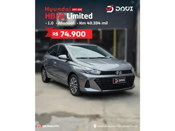 Hyundai HB20 Limited 1.0 Flex 12V Mec. 2025
