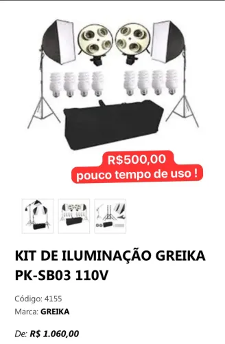 KIT DE ILUMINAÇÃO GREIKA PK-SB03 110V