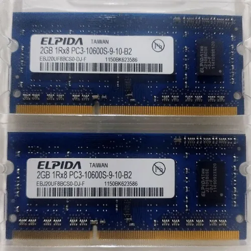 Memória RAM Notebook DDR3 4GB (2x2GB) 1333MHz Elpida PC3-10600S