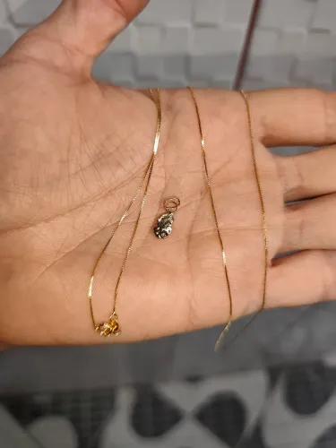 Cordão com pingente de pepita ouro 18k