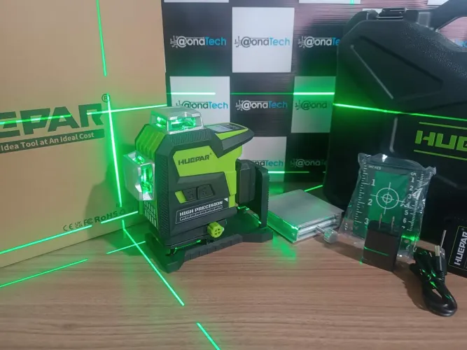 Nível a laser 16 linhas com bateria recarregável e maleta