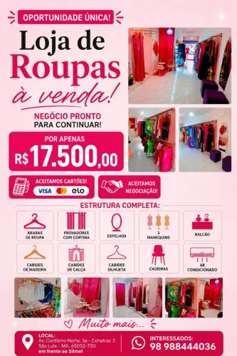 Oportunidade para quem deseja ter sua loja. Vendo ou passo loja completa 