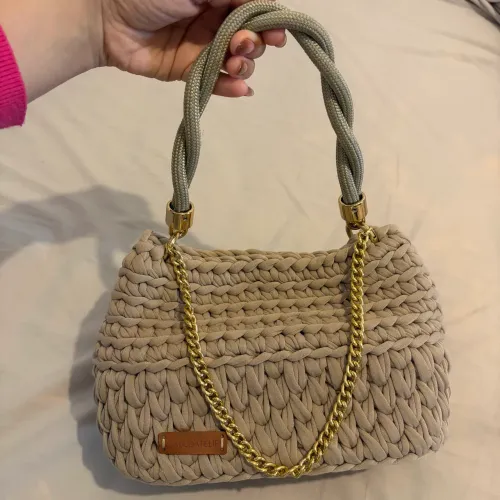 Bolsa de Crochê Grande - Rosa envelhecido