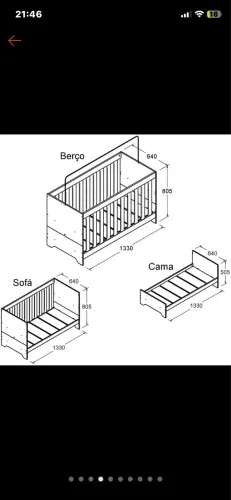 Berço completo com colchão
