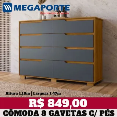 Mega! Cômoda Espaçosa 8 Gavetas (NOVO) Entrega Grátis!
