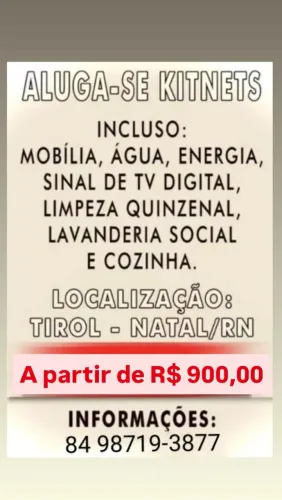 Aluguel de Kitnet Mobiliado em Tirol