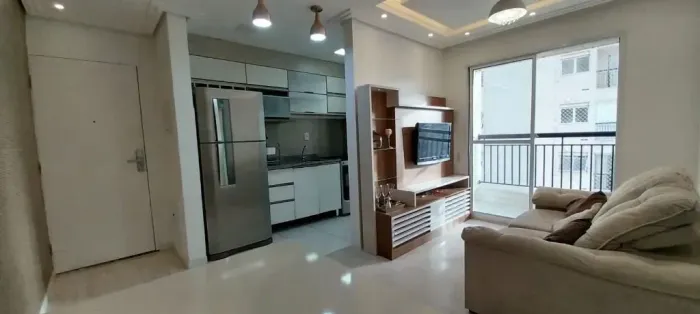 Apartamento para alugar 56m² mobiliado/2 quartos/Piscina/varanda/1 vaga- no Planalto-SBC
