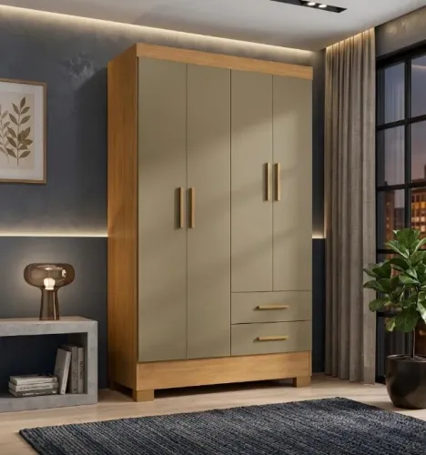 Guarda roupa mobi com 4 portas  2 gavetas 
