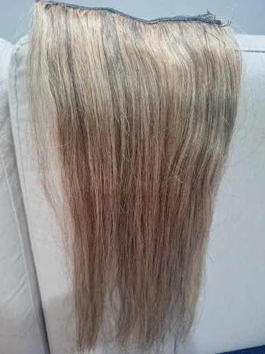 Cabelo humano na tela loiro escuro 40 cm x 40cm