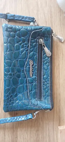 Bolsa carteira croco de couro