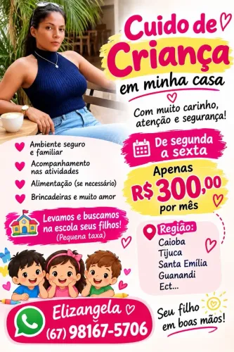 Baba Elizangela com Atendimento a domicílio de segunda a sexta necessário sábado conversa