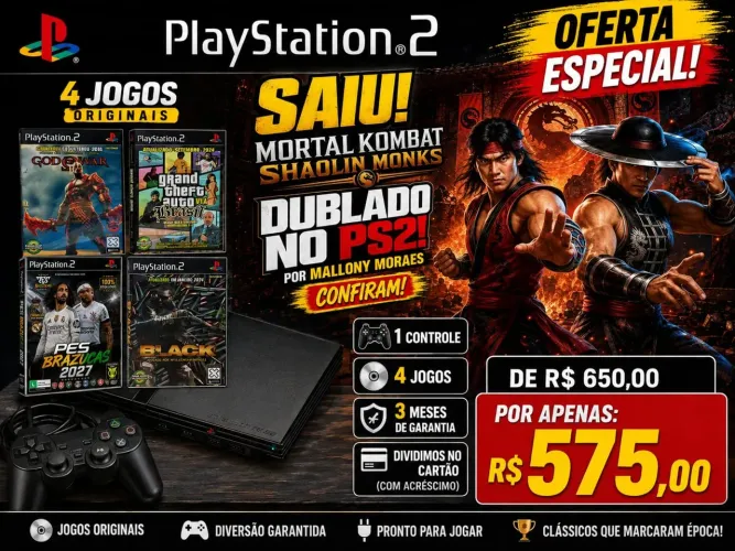 Ps2 leitor bom promoção garantia Dividi cartão