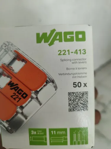 Conector wago 3 polos 25 caixa com 50 unidades 