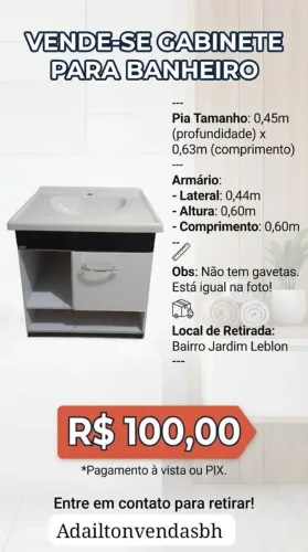 Armário suspenso com pia para banheiro!