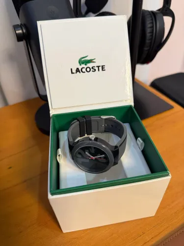 Relógio Lacoste L.12.12 Masculino Cinza em Silicone - Original na Caixa