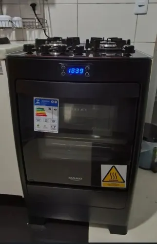 Fogão DAKO Supreme preto 4 bocas com timer