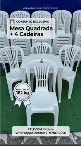 Mesa e cadeiras para Buffet
