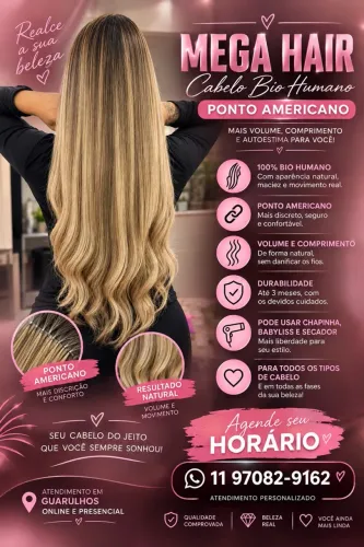 Mega Hair Cabelo Bio Humano Ponto Americano