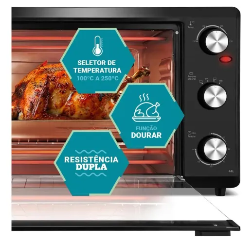 Forno Elétrico Philco 44L Dupla Resistência PFE44P 127V