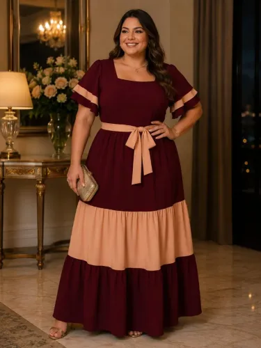 Vestido elegância tamanho plus size