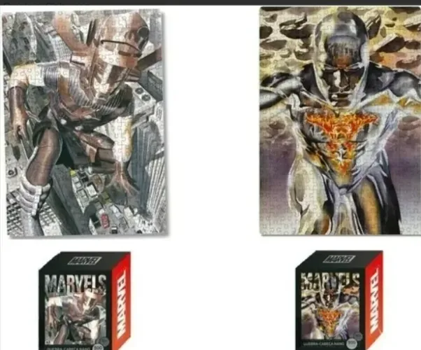Quebra Cabeça Marvel Galactus + Surfita Prateado 500 Peças