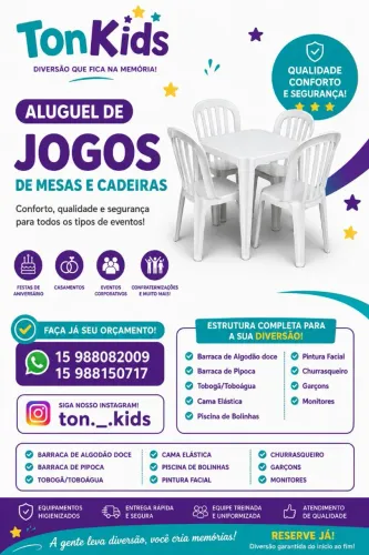 Aluguel de Mesas e Cadeiras 