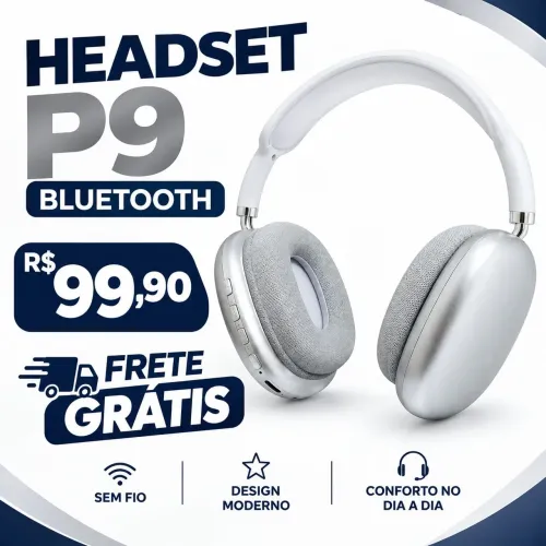? HEADSET P9 BLUETOOTH BRANCO ? R$ 99,90!