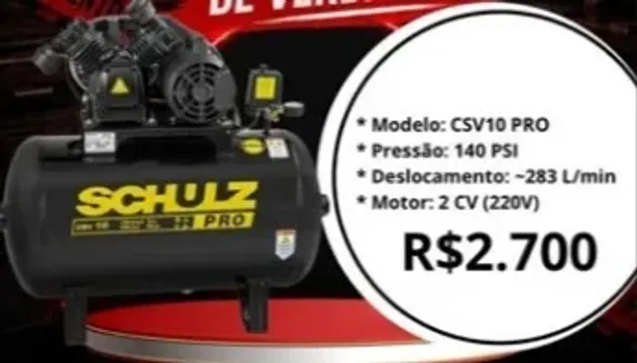 Compressor Pro CSV 10/110 - 10 pcm 110 litros 2 hp