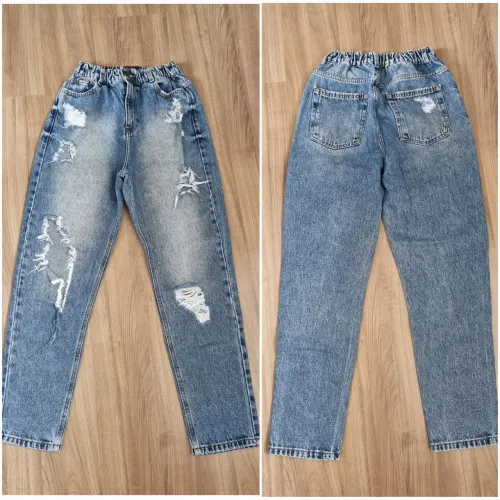 Calça Jeans Destroyed tamanho 34 cintura alta