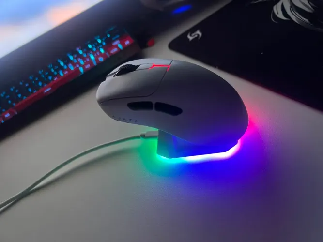 Mouse Gamer Ajazz AJ179 PRO - Branco, Sem Fio (Tri-mode) com Dock de Carregamento