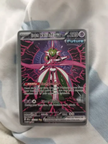  Card pokemon Iron valiantEX emplasticada original semi-novo