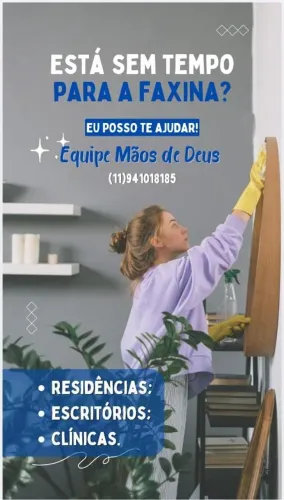 Serviço de limpeza, faxina e diárias. 