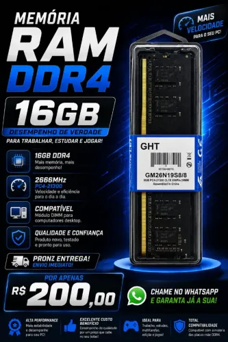 MEMORIA 16GB DDR4 SEMINOVA