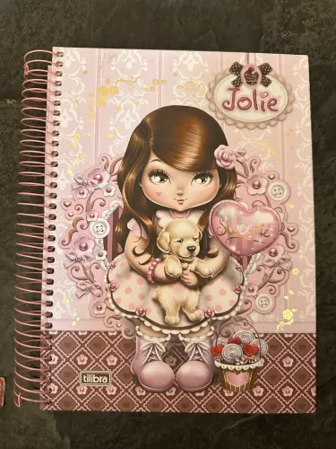 caderno 10 matérias jolie castanha