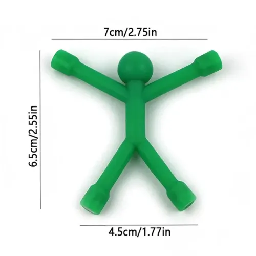 Mini boneco flexível adesivo magnético imã gancho decoração