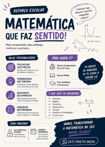 Professor de Matemática | Reforço Escolar e ENEM | Joinville