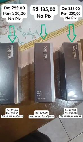 Perfumes boticário e natura