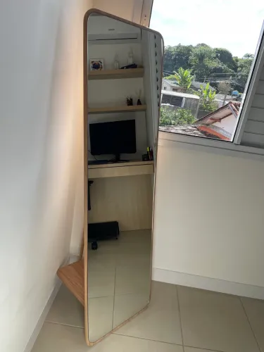 Vende-se Espelho de Chão Moana Retangular 50 cm x 160 cm Tauari/Dourado