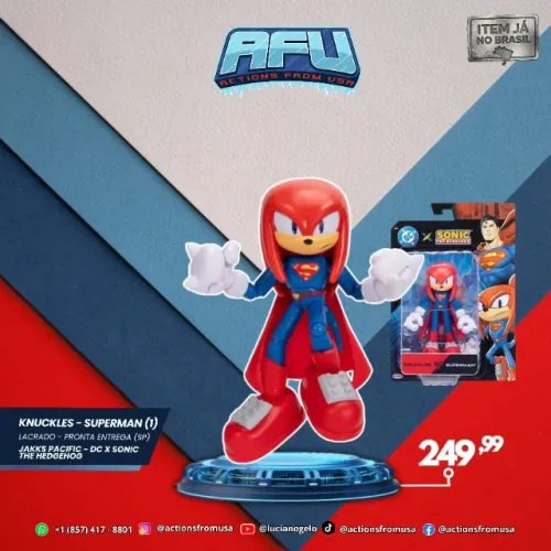 Knuckles Superman x Sonic DC x Sonic The Hedgehog Jakks Pacific