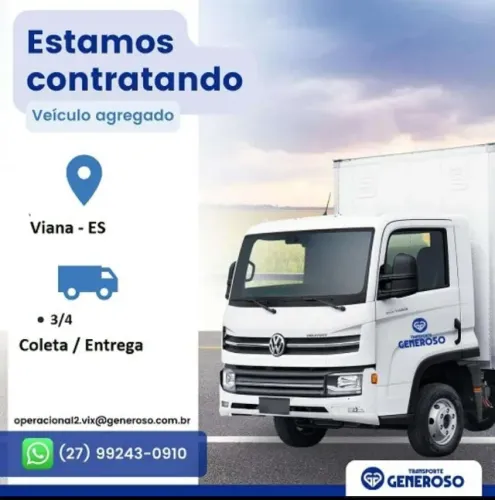 Agrega-se caminhão 3/4 baú 