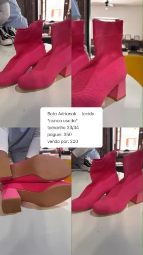 Bota Adrianak - tecido *nunca usada*