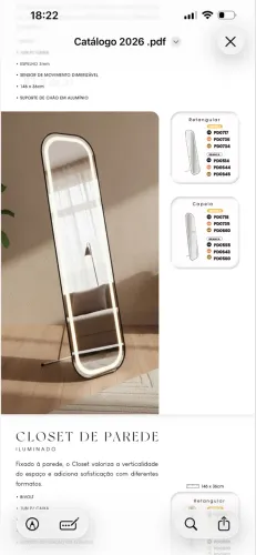 Espelho led com sensor 