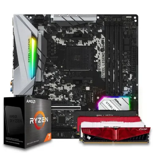 Kit upgrade, AMD Ryzen 7 5700, B450M Steel Legend DDR4, 16GB-Loja Fs