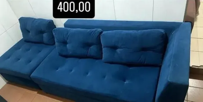 Sofá e puff quadrado 