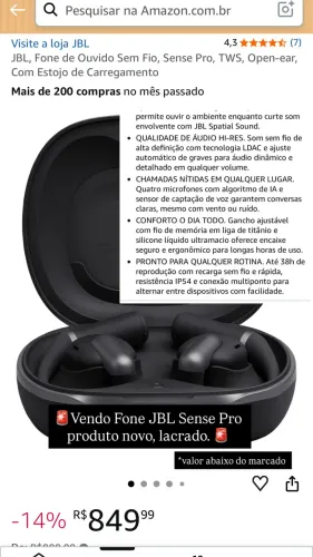 FONES JBL - SENSE PRO - LACRADO