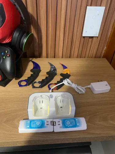 Carregador e 2 baterias nintendo wii