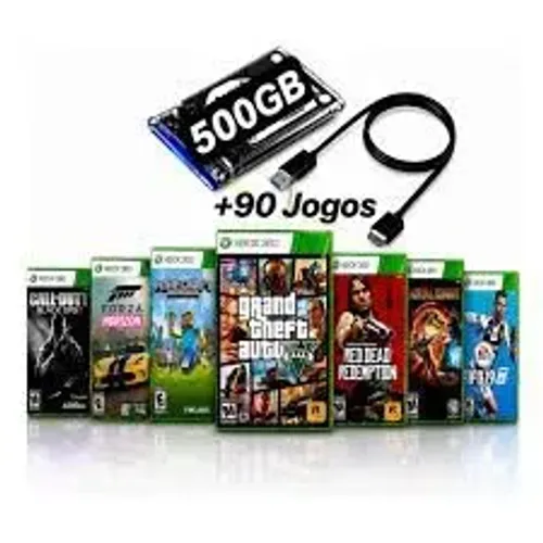 Kit HD 500gb Xbox 360 Fat Slim Super Slim + 100 Jogos OLX Pay